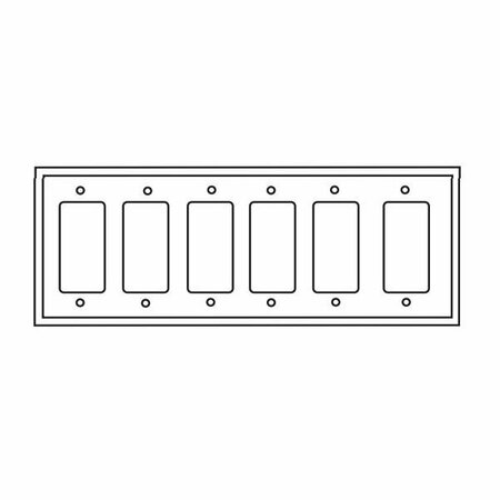 COOPER INDUSTRIES Eaton Wallplate, 4-1/2 in L, 11.813 in W, 6-Gang, Thermoset, White 2166W-BOX